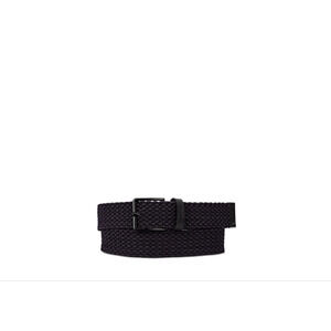 BOSS Men's Ther Leather Trim Stretch Belt Navy Size 42 0593